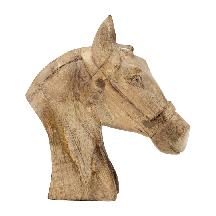 Millwood Pines Wood Horse Head Sculpture | Wayfair